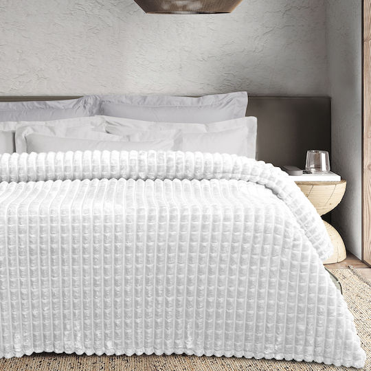Das Home Single Fleece Blanket 160x220cm White