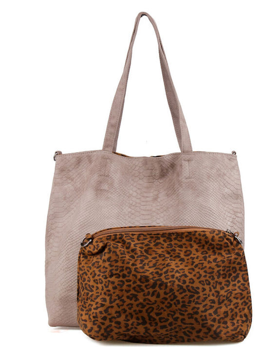 Silia D Set Women's Tote Bag Suede Taupe Bag-L-...
