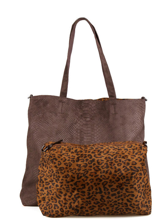 Silia D Set Women's Suede Tote Bag Brown