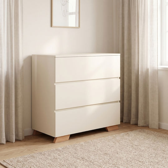 Oslo Baby-Wickelkommode mit 3 Schubladen Weiß 94x50x88cm