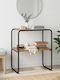Metal Console Table Brown L100xW42.5xH70 cm
