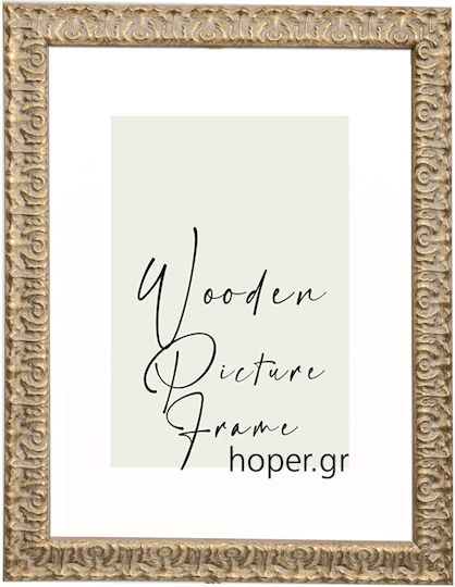 Wooden Wall-Mounted Photo Frame with Gold Frame
