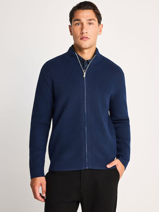 Funky Buddha Men's Knitted Blue Cardigan