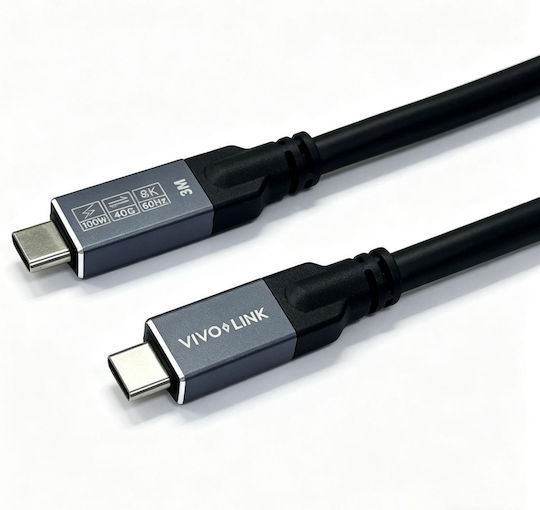 Vivolink Usb-c To Usb-c Cable 1m Usb4 40gbps 240w Pd 8k Enterprise-tested