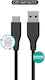 eSTUFF Infinite GRS USB-C към USB-A Кабел 2 m Черен Без PVC Рециклирана Пластмаса