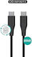 eSTUFF Infinite Grs USB-C към USB-C Кабел 2m Черен Без PVC Рециклирана Пластмаса