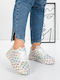 Sneakers Flatforms Pentru Femei Albi