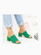 Heeled Mules in Green Color
