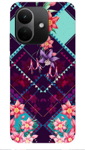 Xiaomi Redmi Note 17 Pro Max Hülle aus Transparentem Silikon-TPU mit Karierten Blumen