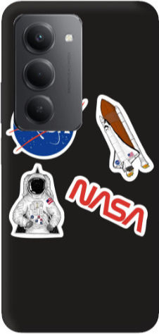Xiaomi Redmi 15 NASA Schwarze Silikon-TPU-Handyhülle
