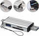 Andowl Card Reader micro USB για SD/microSD Ασημί