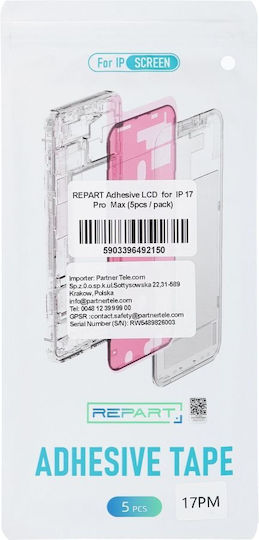 Комплект от 5 броя лепящи се задни капака за iPhone 15 Pro