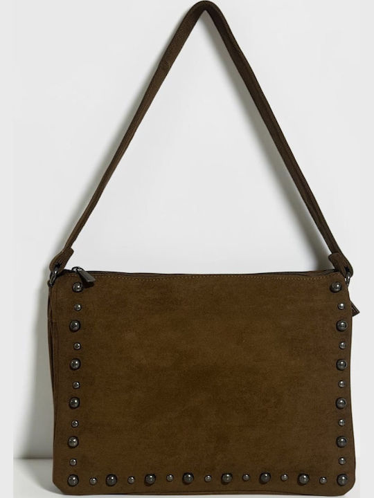 Women's Suede Shoulder Bag Tabac Brown