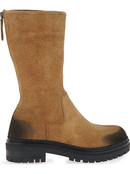 Tsakiris Mallas Wildleder Damenstiefel Braun
