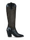 Cow Boy Damenlederstiefel mit hohem Absatz in Braun