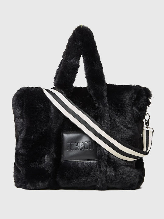 Damen-Tote-Tasche aus Fell Schwarz