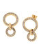 Senza Dangle Earrings in Gold-Plated Steel with Stones