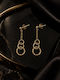Gold Dangle Earrings “Golden Circles” 14K