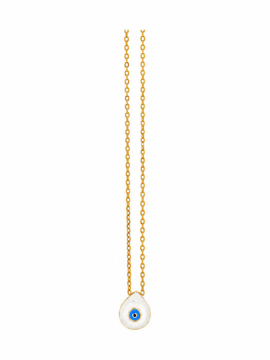 Prince Silvero Evil Eye Necklace in Gold Plated Silver
