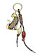 1492 Keychain Bag Charm Panther with Gold Details Savil Dark Brown
