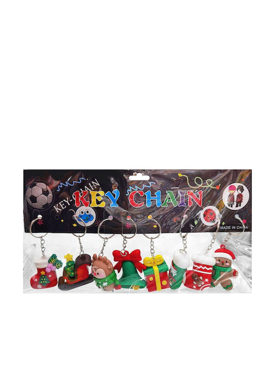 Ключодържател с коледни мотиви Ботуш и шейна 5 cm Xmasfest 1133737 Опаковка от 12 броя P4a