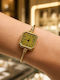 Women's Battery-Powered Watch with Gold Metal Bracelet