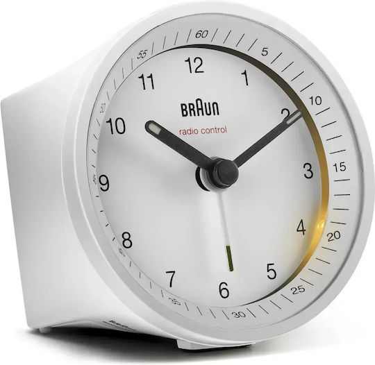 Braun Bc 07 W-dcf Επιτραπέζιο Ρολόι με Δείκτες με Ξυπνητήρι Λευκό 67010