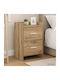 Wooden Bedside Table with Metal Legs Brown 40x30x60cm