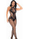Mapalé Black Fishnet Bodysuit O S Mal1116blk