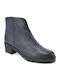 Blaue Leder-Damenstiefeletten