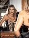 Mapalé Black Animal-print Sequin Bustier Corset Mal9881anpb