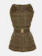 Damen-Winterjacke ohne Ärmel Khaki