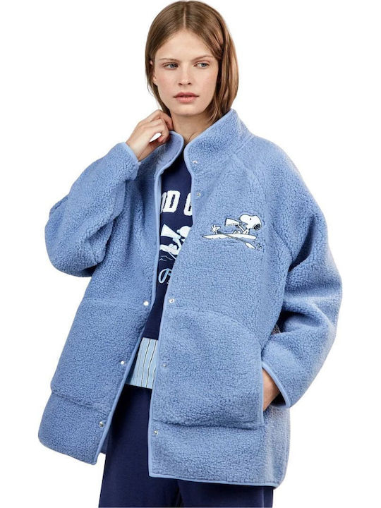 Gisela Winter Women's Robe Light Blue Peanuts