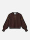 Дамски пуловер с дълъг ръкав Brown Green