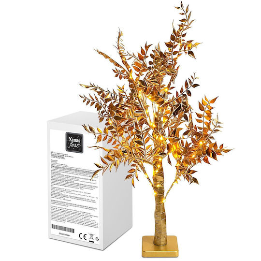Illuminated Christmas Decorative Tree 60cm Battery-Powered Gold