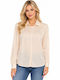 Long Sleeve Women's Shirt Beige WC-AM23-2023-27SH-Beige
