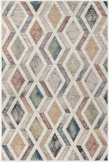 Conceptum Hypnose Rutschfester rechteckiger Baumwollteppich Multicolor 80x120 cm