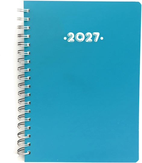Υδρόγειος Ημερήσιο Planner A5 2027 Μπλε Σπιράλ 15x21εκ.