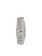 Marhome Decorative Vase Ceramic Wavy Fluted Silver 12x12xH33cm