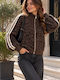 Long Women's Athletic Cardigan Brown
