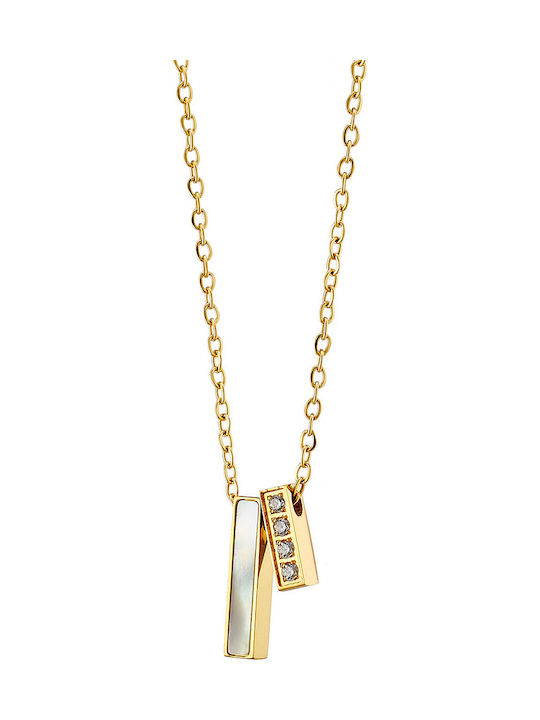Art Collection Necklace in Gold-Plated Steel