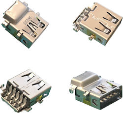 USB Съединител USB Type-A за лаптоп HP 255 G4 ProBook 440 445 450 G8 G9 640 645 G8 G9 Dell Latitude 5400 5401 5410 5411 7480 7490 Toshiba Satellite C55-b USB 2.0 Женски жак конектор за порт Код 1-usb084