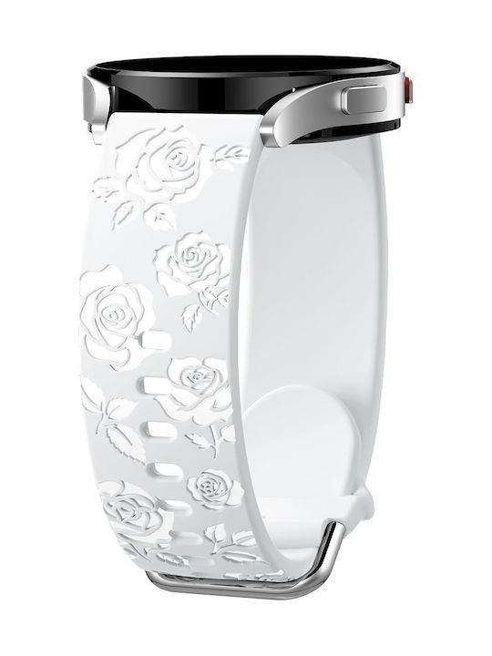 Λουράκι Σιλικόνης Concave Rose Garmin Vivoactive 5 White