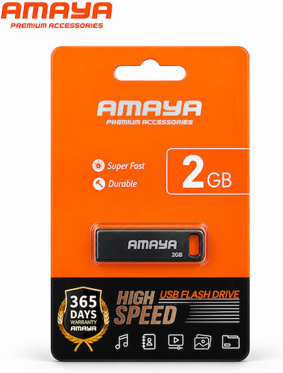 Amaya USB Флаш Памет 2GB USB 2.0 Черна