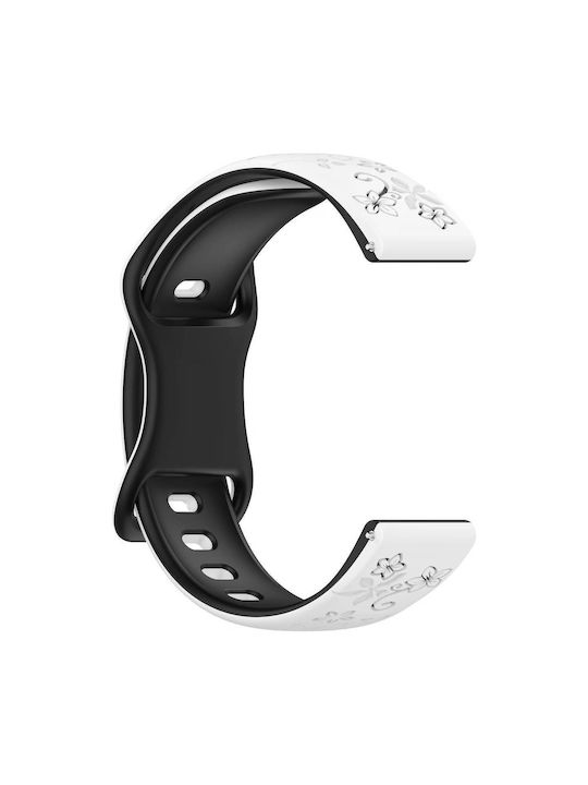 Λουράκι Σιλικόνης Concave Flower Δίχρωμο Garmin Vivoactive 5 White Black
