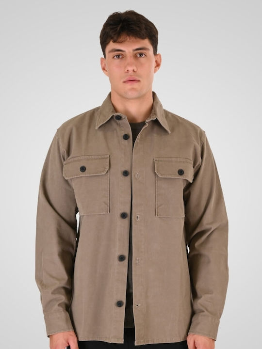 Rebase Langärmeliges Overshirt Beige