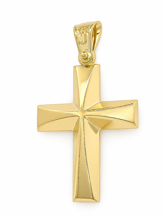 Daskalakis Men’s 14K Gold Cross with Crucified Without Chain