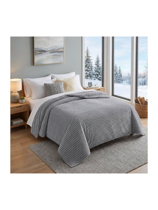 Kraft World Sherpa Blanket Double 220x240cm Gre...