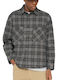 Ace Flannel Ls Cămașă Flanelată cu Mânecă Lungă, Croială Oversized, Negru/Gri