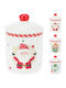 JK Home Decoration Weihnachtliche Keksdose aus Porzellan 15x10 cm 600 ml